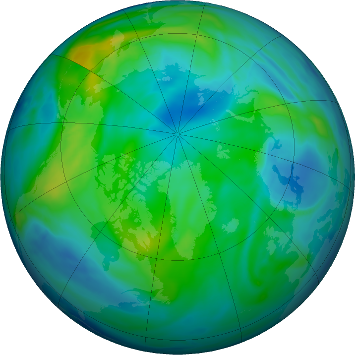 Arctic ozone map for 07 November 2020